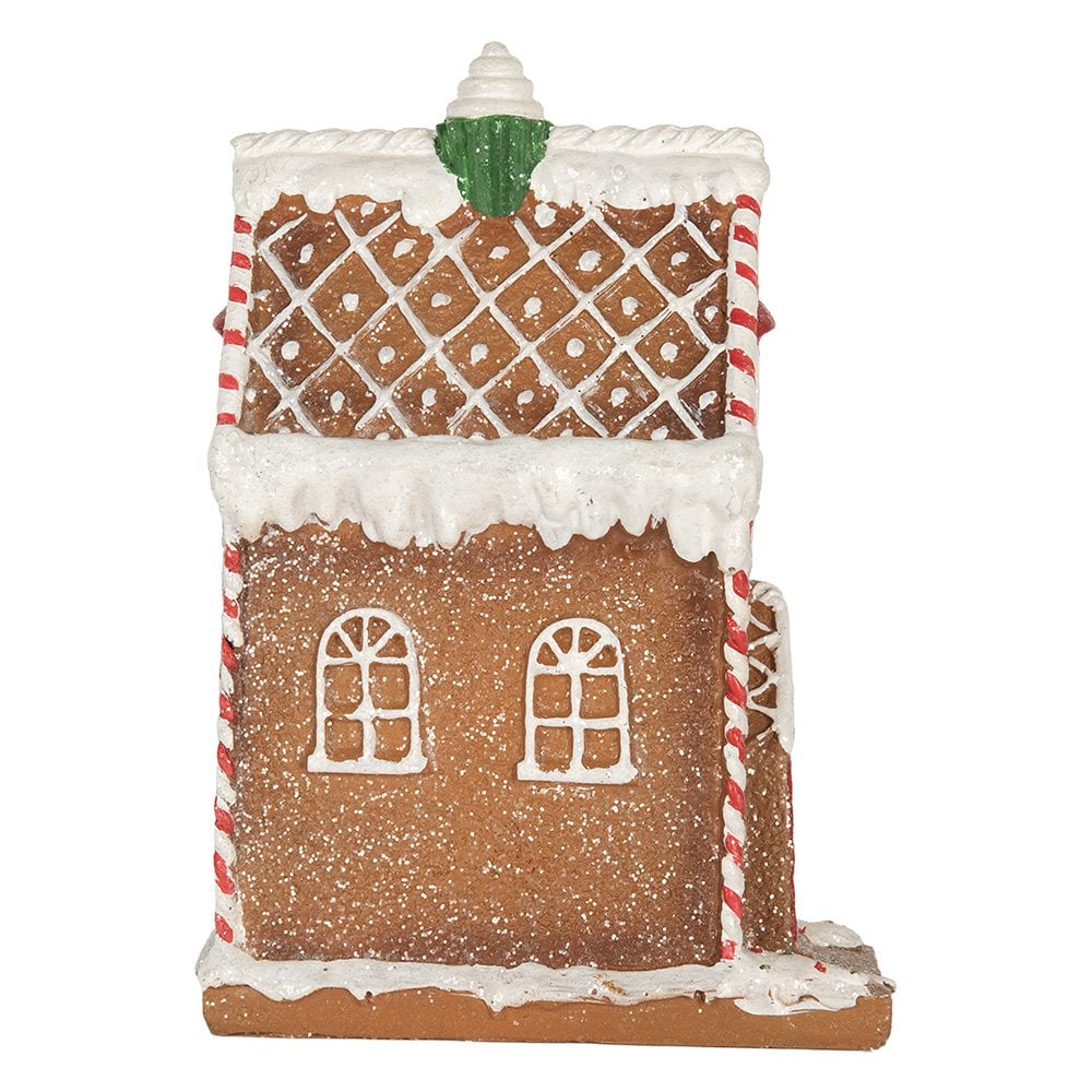 Gingerbread house met LED 15x9x20 cm Bruin Kunststof