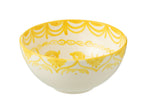 J-Line kom Granada High - keramiek - wit/geel - large - Ø 28 cm