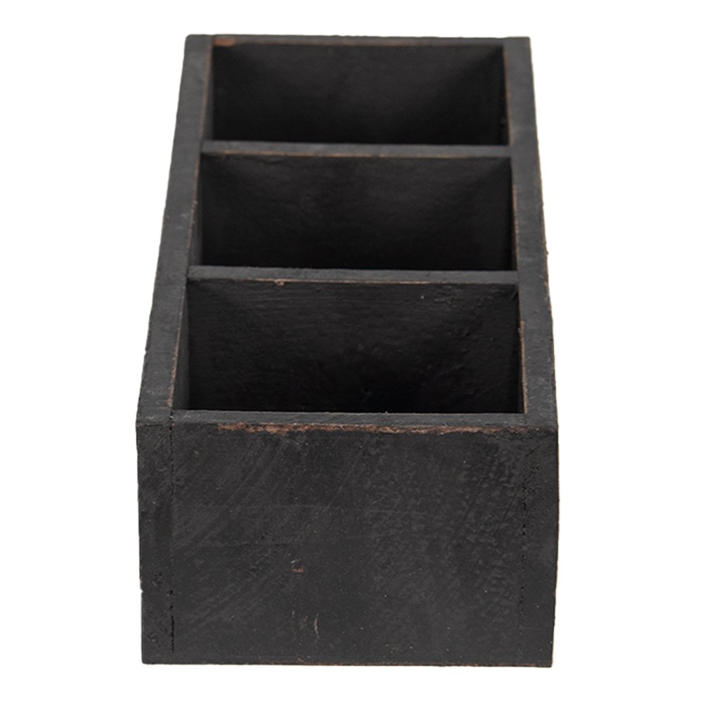 Houten Kistje 33x12x7 cm Zwart Hout Opbergkistje