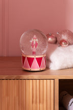 J-Line decoratie waterbol Notenkraker - polyresin - wit/roze