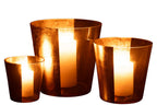 J-Line windlicht boe - glas - transparant/goud - large