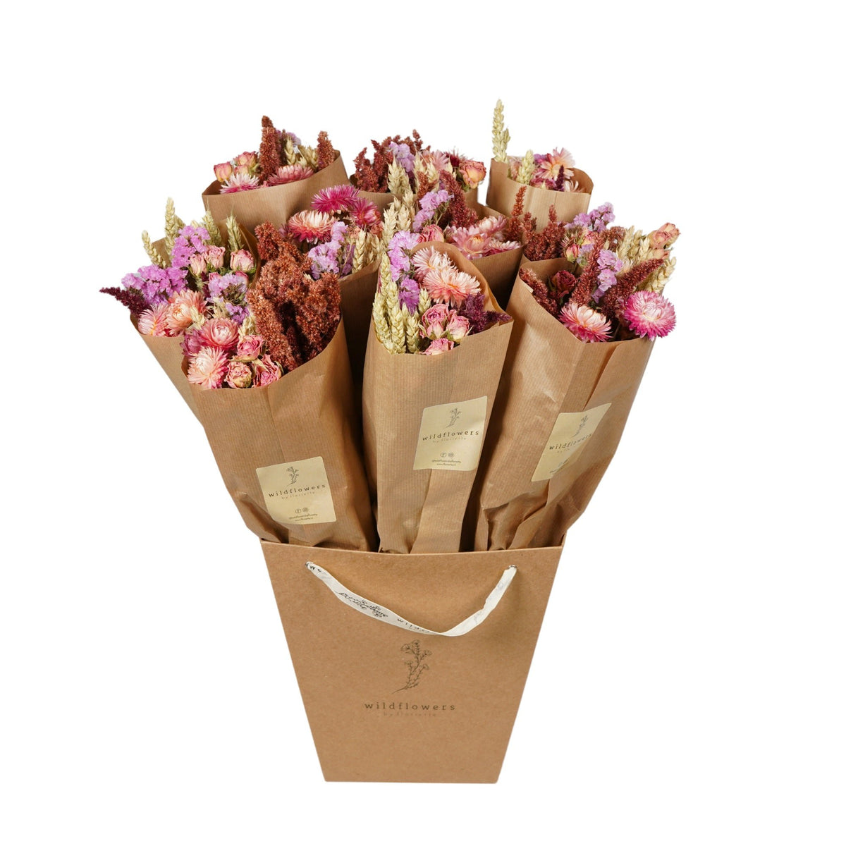 Market More droogbloemenboeket – roze