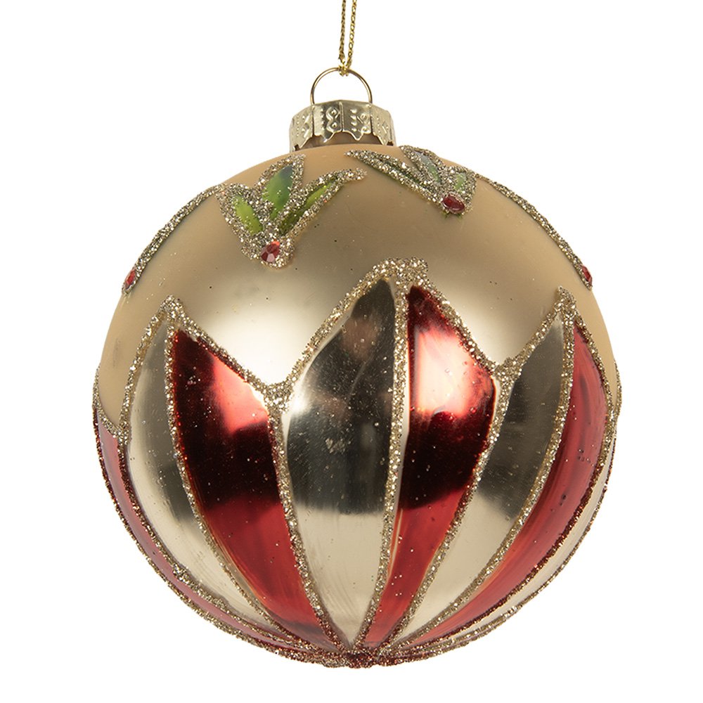 Kerstbal Ø 8x8 cm Goudkleurig Glas