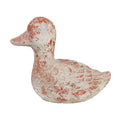 Decoratie Beeld Eend 15x8x12 cm Grijs Rood Steen