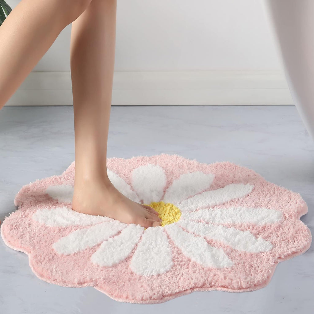 Leuke abstracte roze antislip wasbare bad- en deurmat | Sneldrogend, gemakkelijk schoon te maken vloerkleed, meerdere maten
