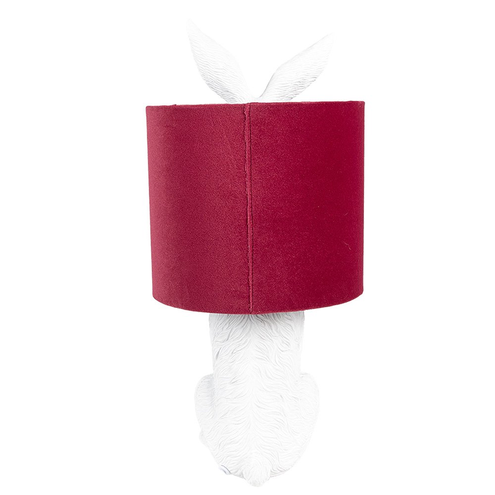 Tafellamp Konijn Ø 20x43 cm Wit Rood Polyresin Bureaulamp