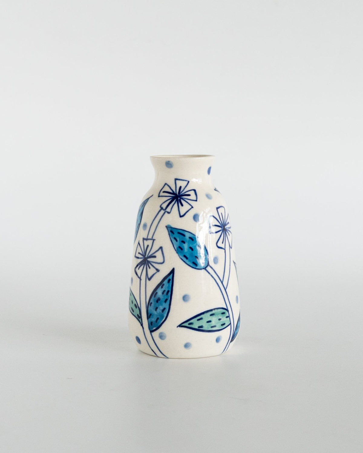 Handgeschilderde keramische vaas - Set van 3, 10 cm hoog
