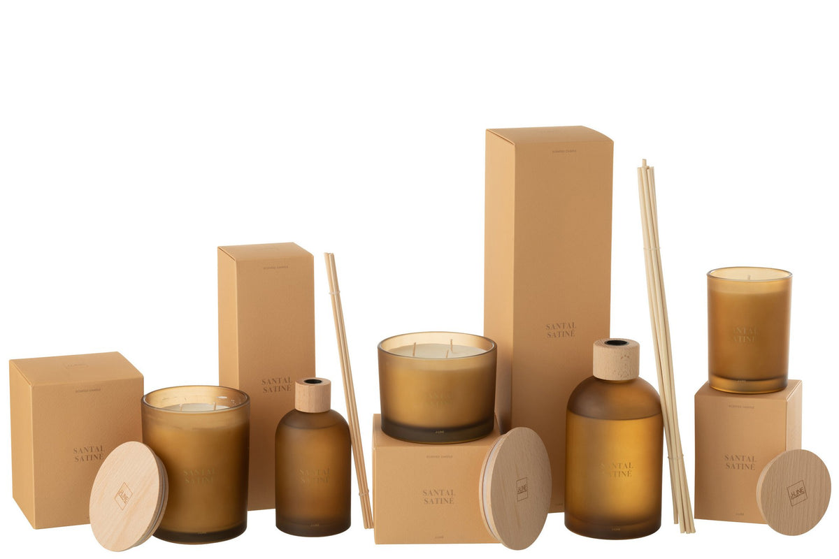 J-Line geurstokjes Accords Essentiels - Satijn Sandelhout - beige - 550 ml