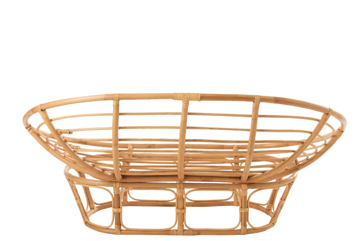 J-Line Rotan zetel - met kussen - jute/ textiel - naturel