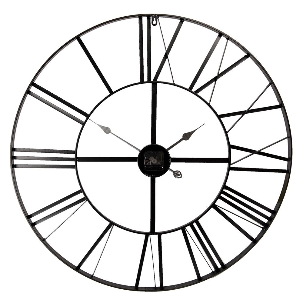 Wandklok Ø 80 cm Zwart Metaal Muurklok