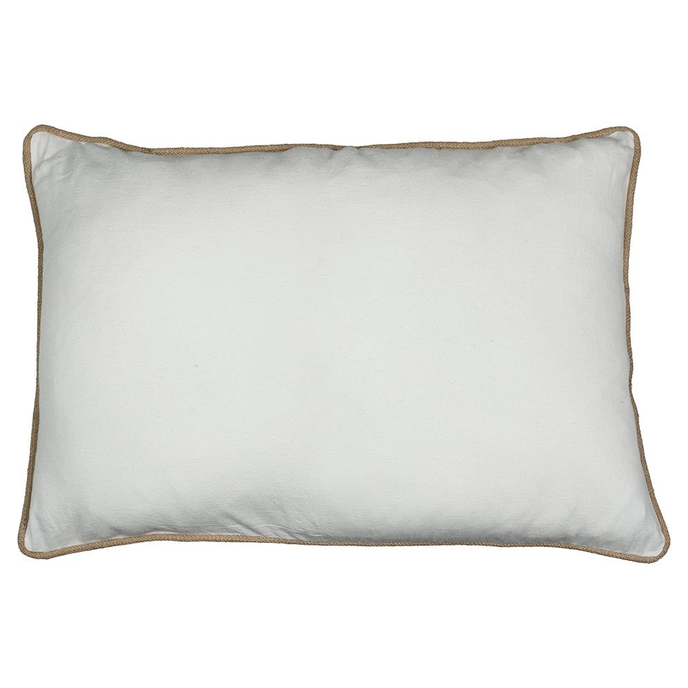 Kussen wit met jute bies 40x60cm*