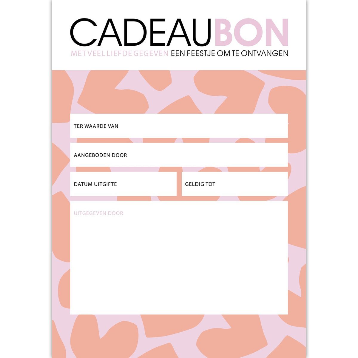 Cadeaubonnen XL Solo Hearts – 25 stuks - roest