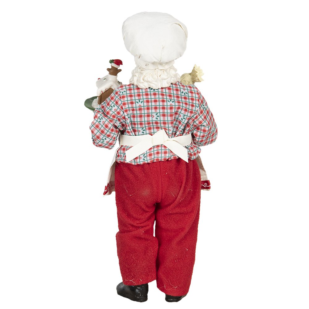 Beeld Kerstman 28 cm Rood Wit Textiel Beeld