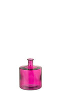 J-Line vaas Fles - glas - roze - small - Ø 21 cm