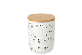 J-Line Doos met stippen - steengoed - wit/zwart - large