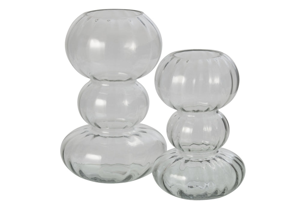 J-Line vaas - glas - transparant - large