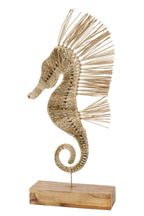 J-Line decoratie Zeepaard Op Voet - gras - naturel - L