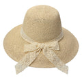 Hoed Dames Beige Papierstro Zonnehoed