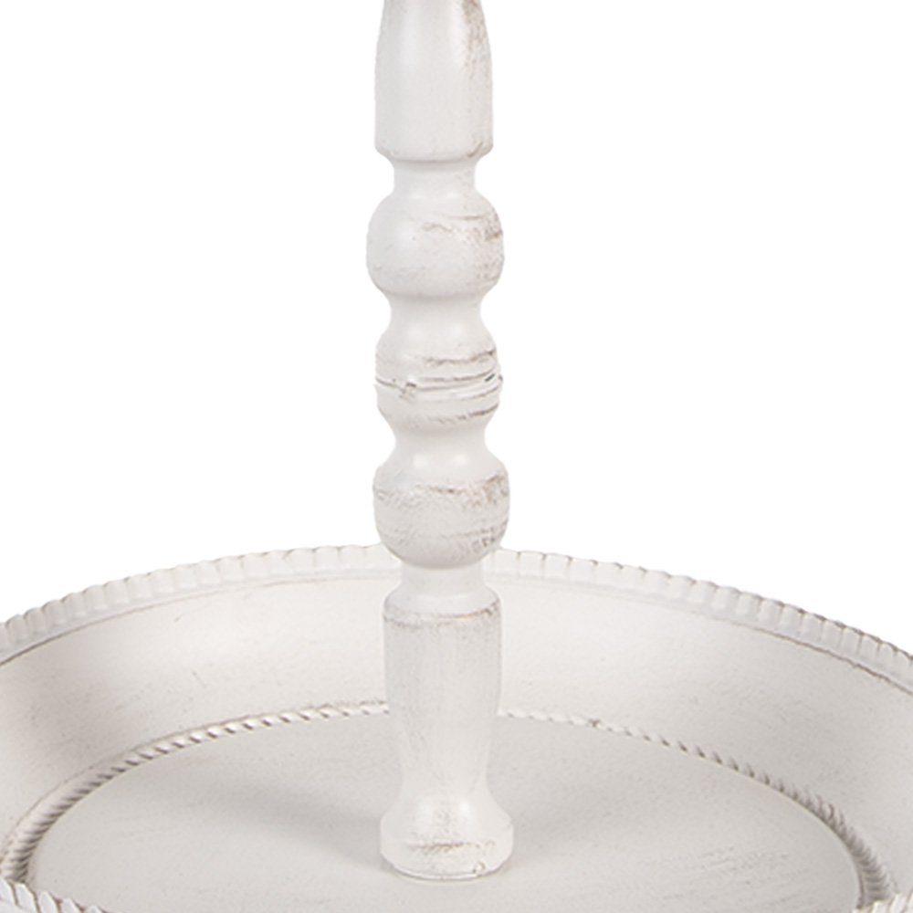 Etagère 2 laags Ø 27x41 cm Wit Metaal Vogel