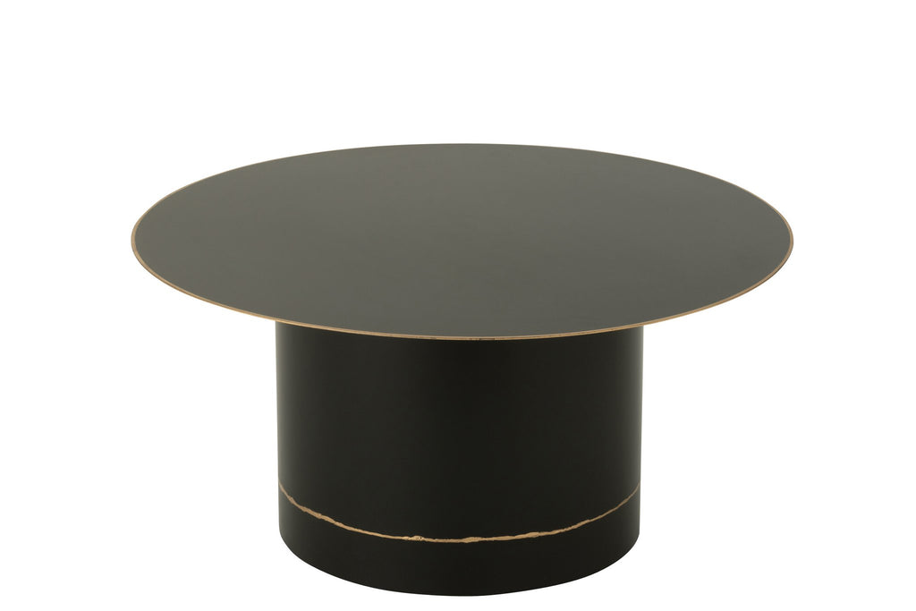 J-Line salontafel Cilinder Rond - ijzer - zwart/goud - L