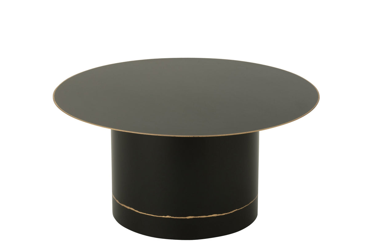 J-Line salontafel Cilinder Rond - ijzer - zwart/goud - L