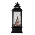 Kerstdecoratie met LED-verlichting en muziek 10x10x28 cm Zwart Kunststof