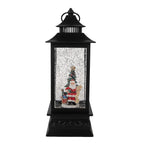 Kerstdecoratie met LED-verlichting en muziek 10x10x28 cm Zwart Kunststof