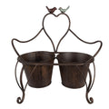 Planthouder 39x18x39 cm Bruin IJzer Vogels