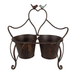 Planthouder 39x18x39 cm Bruin IJzer Vogels