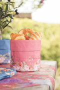 Broodmand Ø 15x16 cm Roze Katoen Bloemen