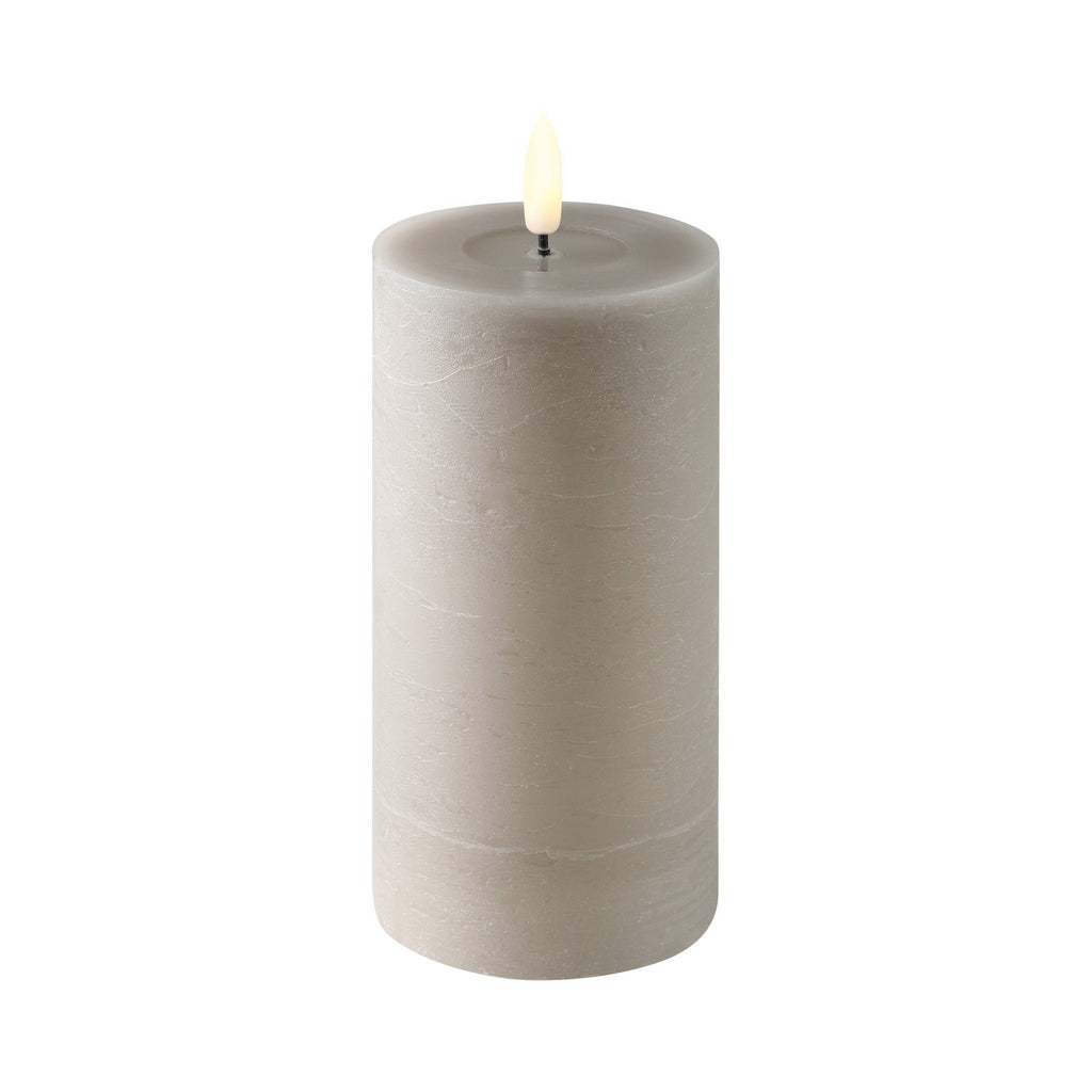 Led Kaars weduwe beige 15x8cm