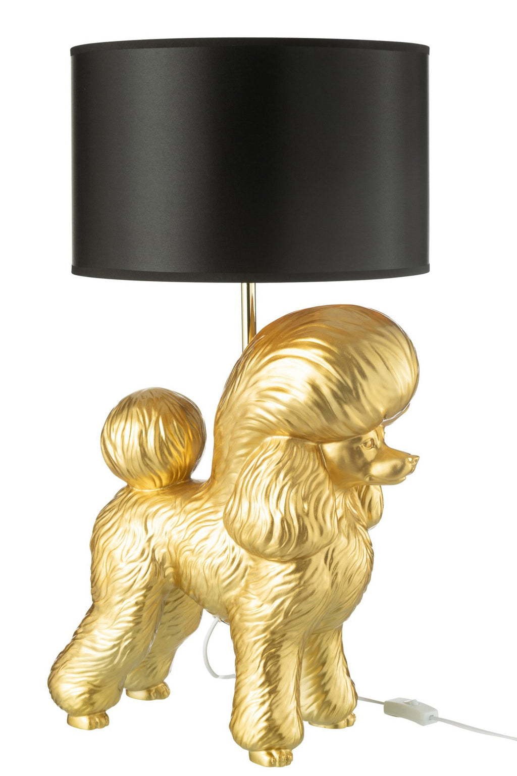 J-Line Lamp Hond Poodle Resine Goud