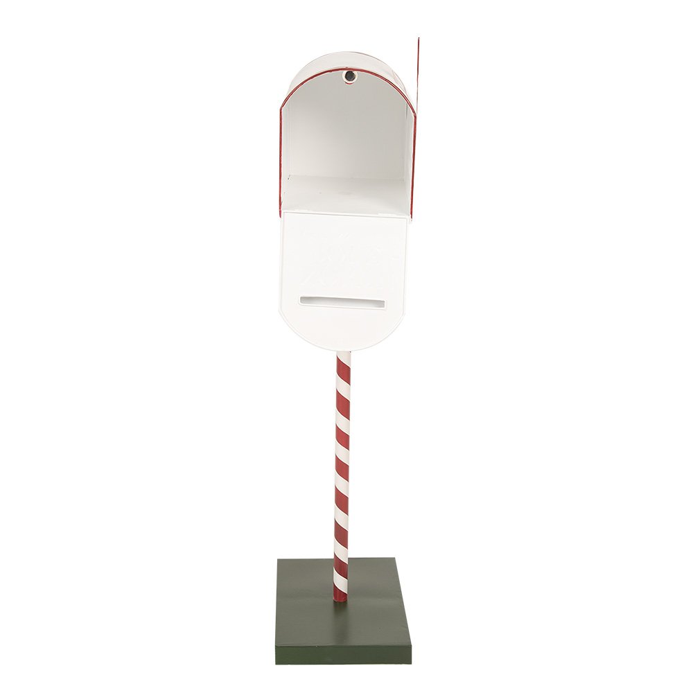 Kerstdecoratie Brievenbus 19x33x92 cm Wit Rood Metaal