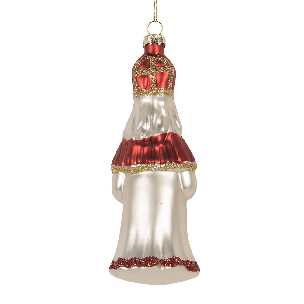 Kersthanger Kerstman 5x5x15 cm Rood Glas