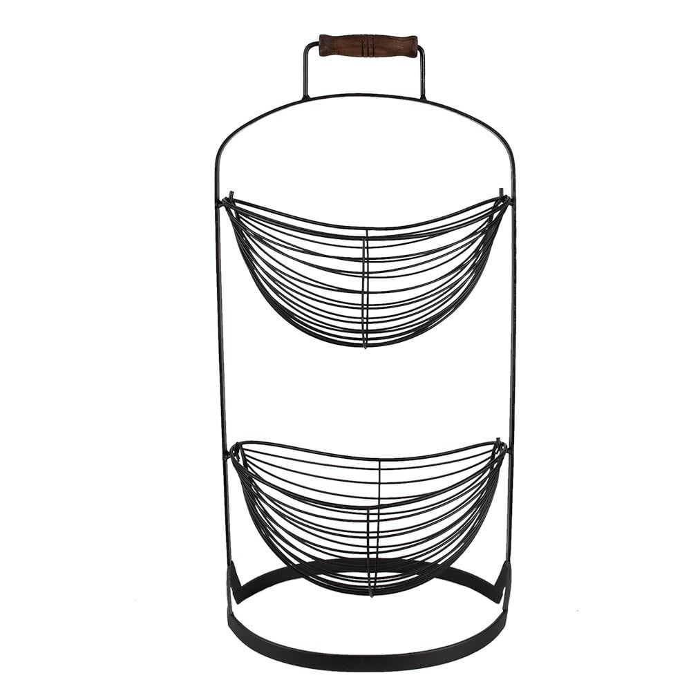 Mandenrek 27x19x57 cm Zwart IJzer Mandje