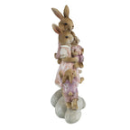 Beeld Konijn 11x6x18 cm Roze beige polyresin
