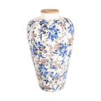 Vaas Ø 24x40 cm Beige Blauw Keramiek Bloemen