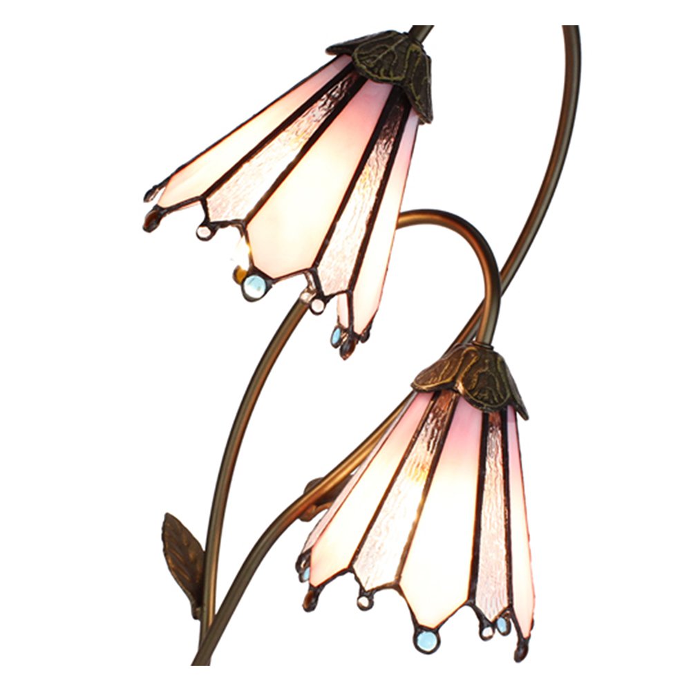 Tiffany Tafellamp 61 cm Bruin Roze polyresin Tiffany Bureaulamp