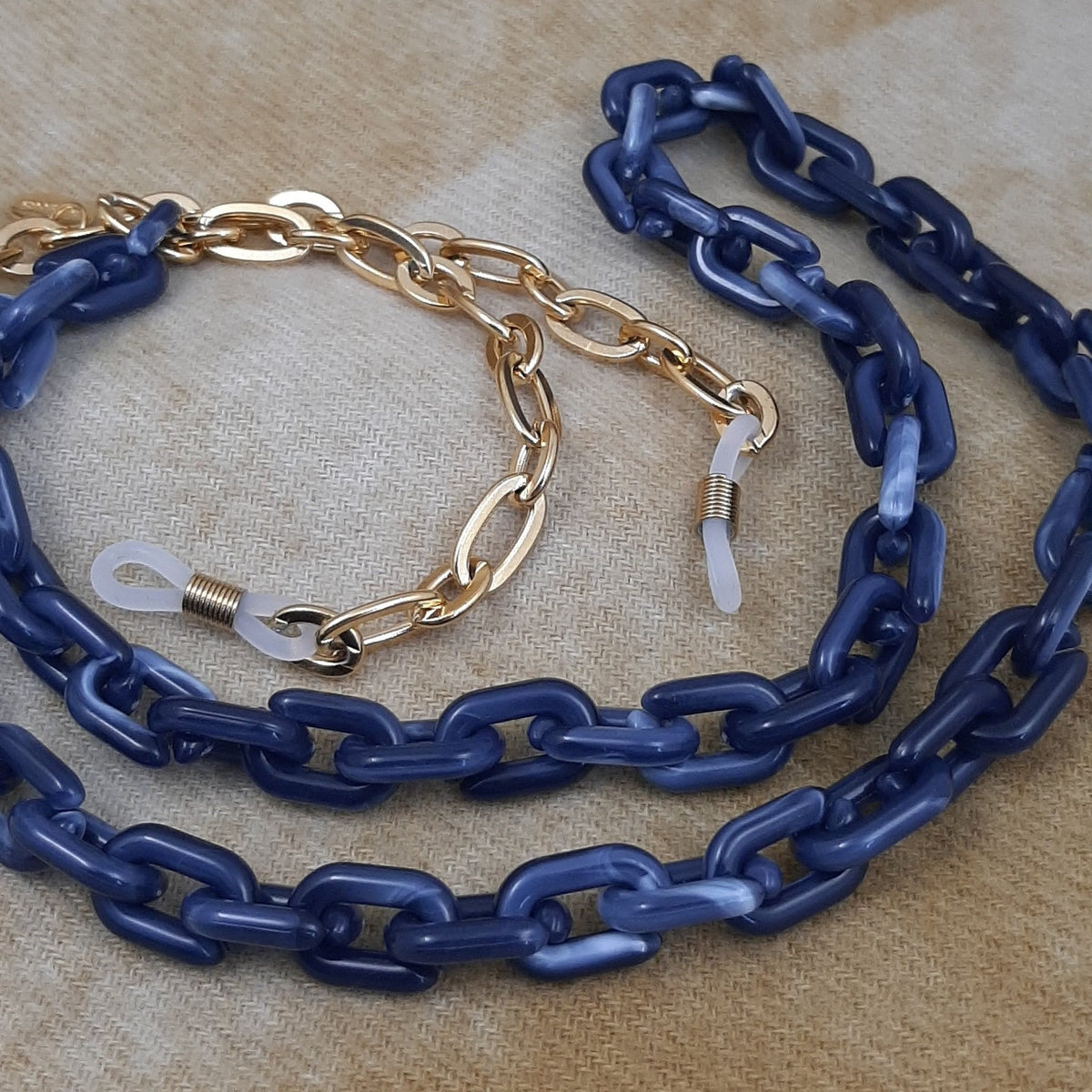Brillenkoord acrylic chain verguld