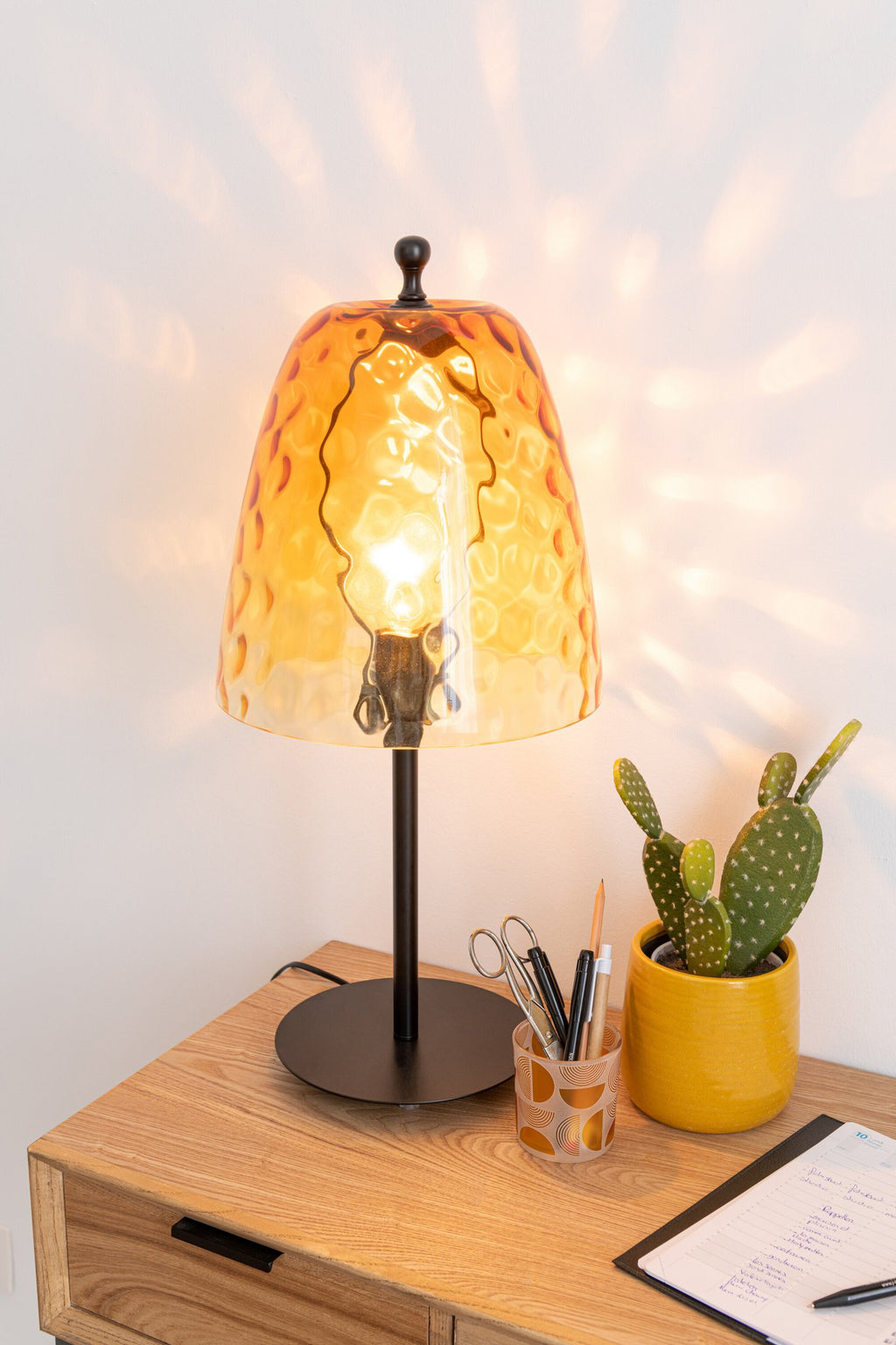 J-Line tafellamp Oceane - glas - geel