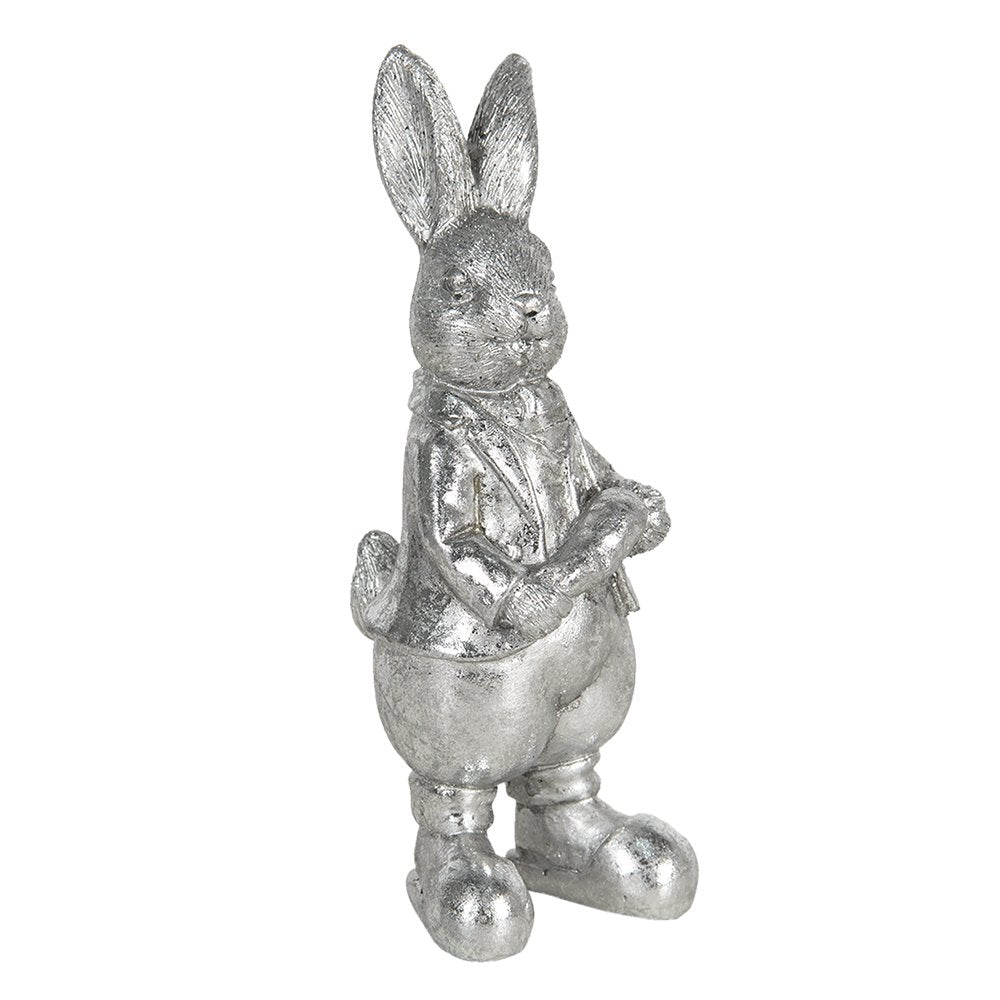Beeld Konijn 13 cm Zilverkleurig Kunststof