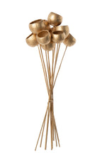 J-Line decoratie tak Droogbloem - riet - goud - L - set van 5