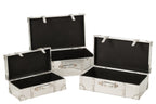 J-Line Glanzende dozen - MDF - zilver - set van 3