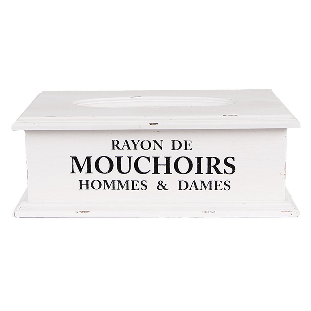 Tissue Box 28x16x10 cm Wit Hout