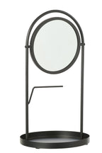 J-Line spiegel + juwelenhouder - ijzer - zwart - L