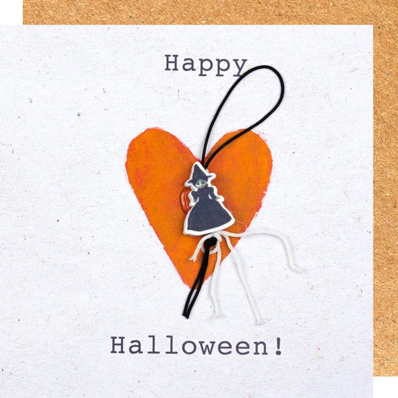 Wenskaart Happy Halloween heks