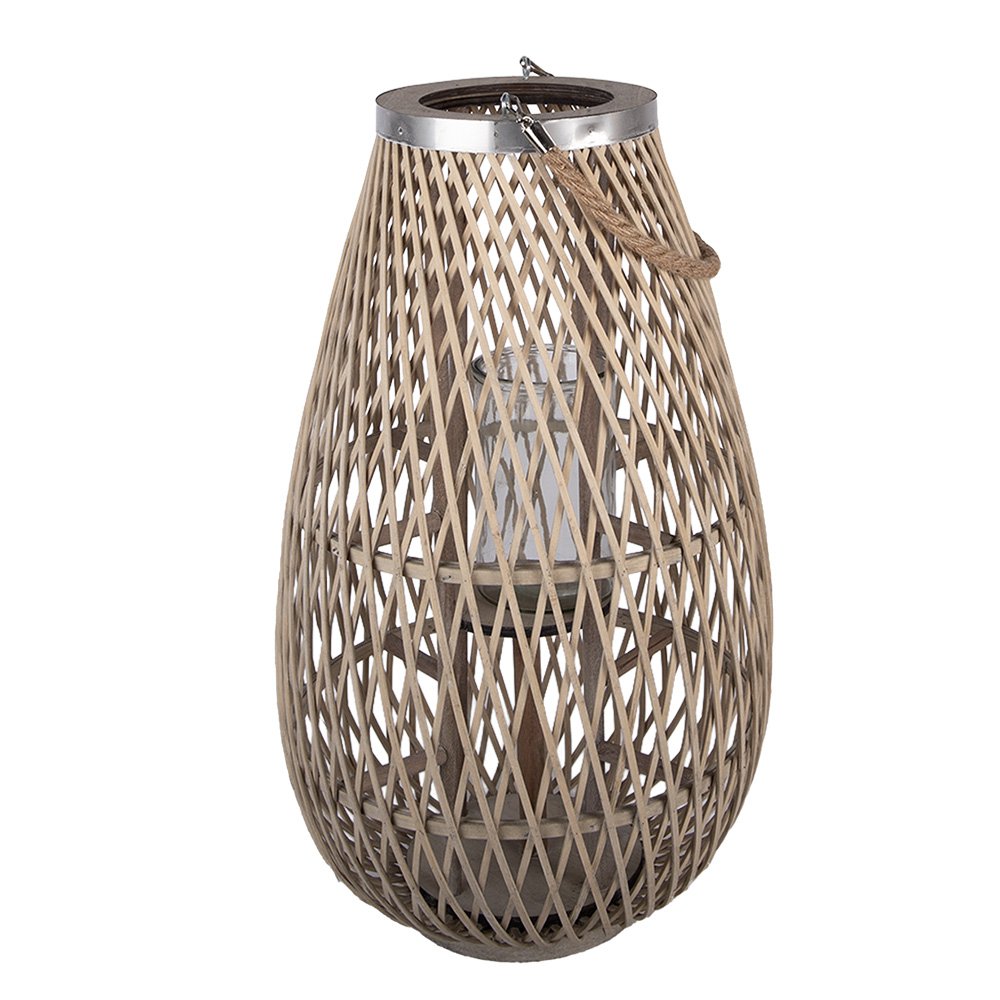 Windlicht Beige Rotan