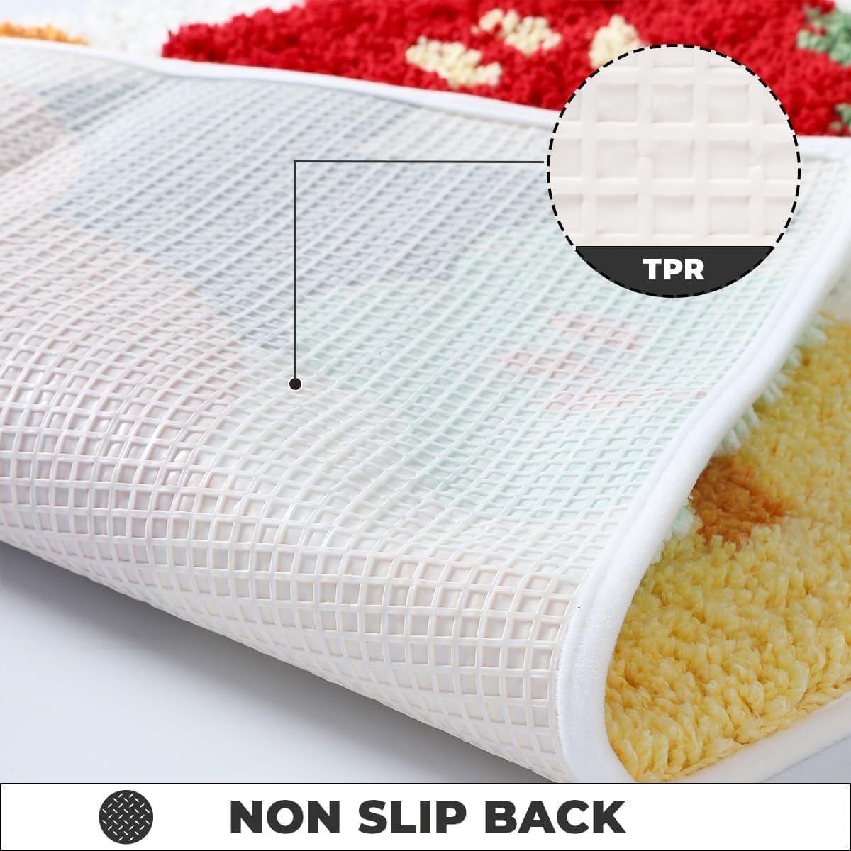 Abstract schattig veelkleurig antislip wasbare vloermat tapijten voor thuis | Sneldrogende waterabsorberende bad- en deurmat, meerdere maten