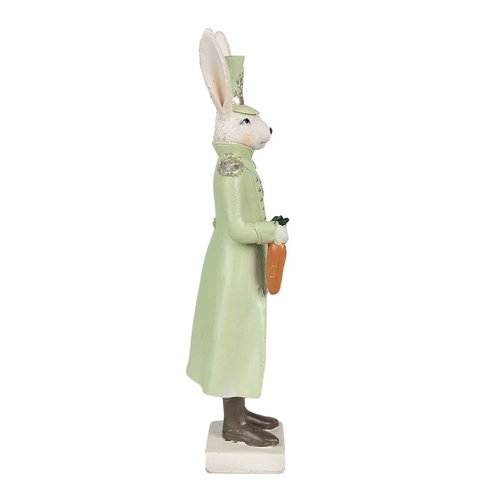 Beeld Konijn 23 cm Beige Groen Polyresin Paasdecoratie