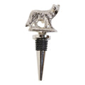 Wijnstopper vos zilver 13x6x2cm